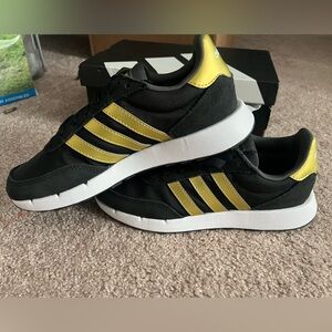 Adidas RUN 60s 2.0 Sneakers in Black and Gold